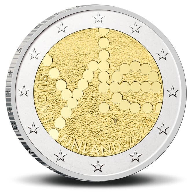 2 euro Finland 2026 100 Jaar Yle Finse Radio Omroep UNC