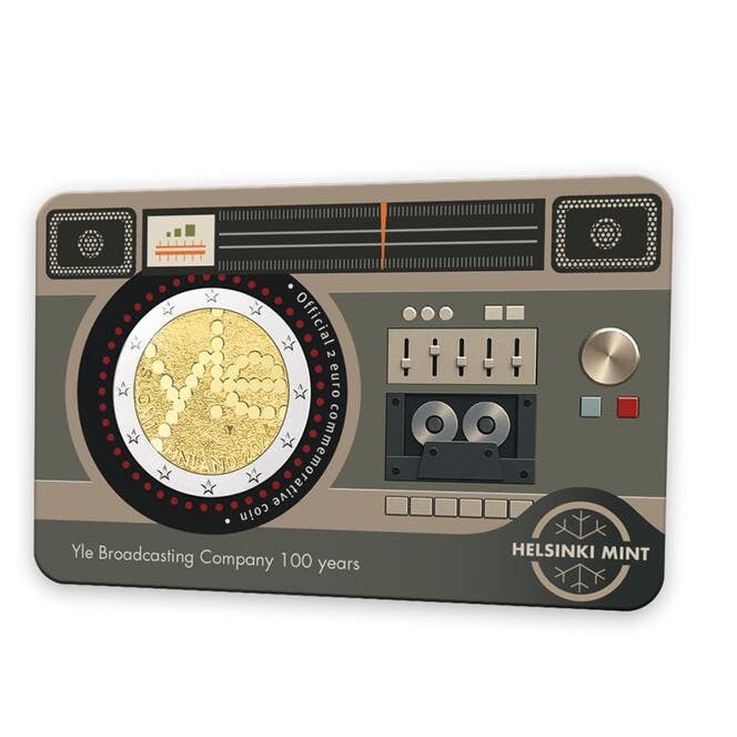 2 euro Finland 2026 100 Jaar Yle Finse Radio Omroep BU coincard EN