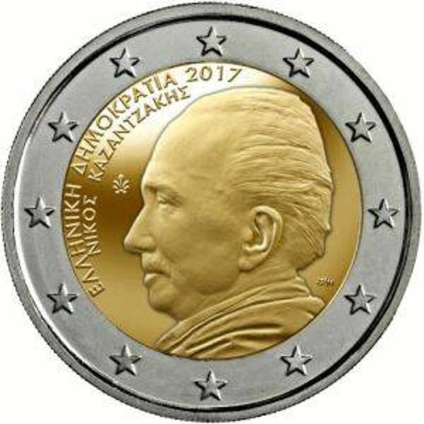 2 euro Griekenland 2017 60 jaar in memoriam Nikos Kazantzakis UNC