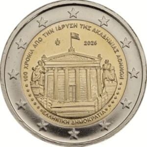 2 euro Griekenland 2026 Academie van Athene UNC