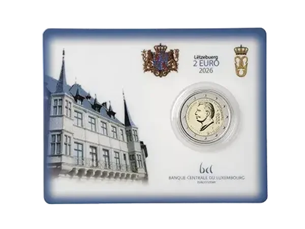 2 euro Luxemburg 2026 Troonsbestijging Groothertog Guillaume BU coincard