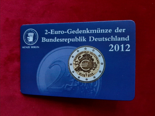 2 euro Duitsland 2012 Tien Jaar Euro A coincard