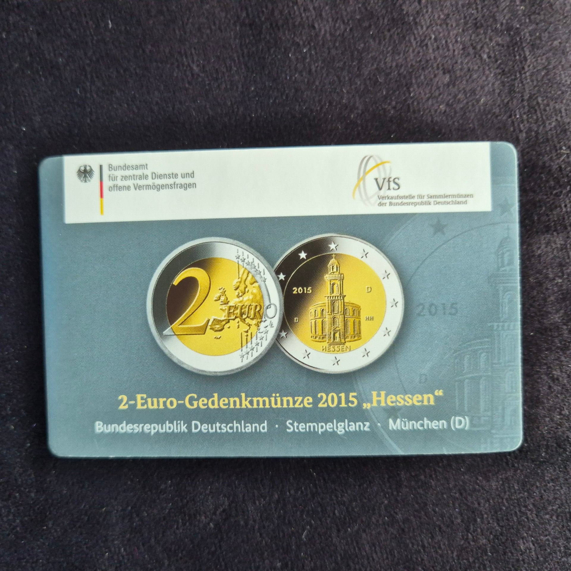 2 euro Duitsland 2015 Hessen D coincard
