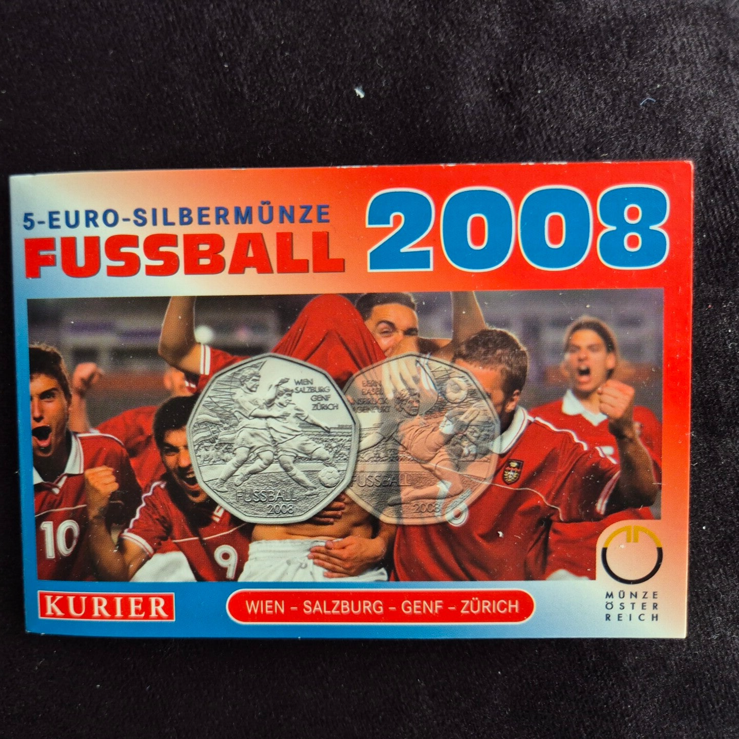 5 euro Oostenrijk 2008 Voetbal 'Das Grosse Finale in Wien' in coincard