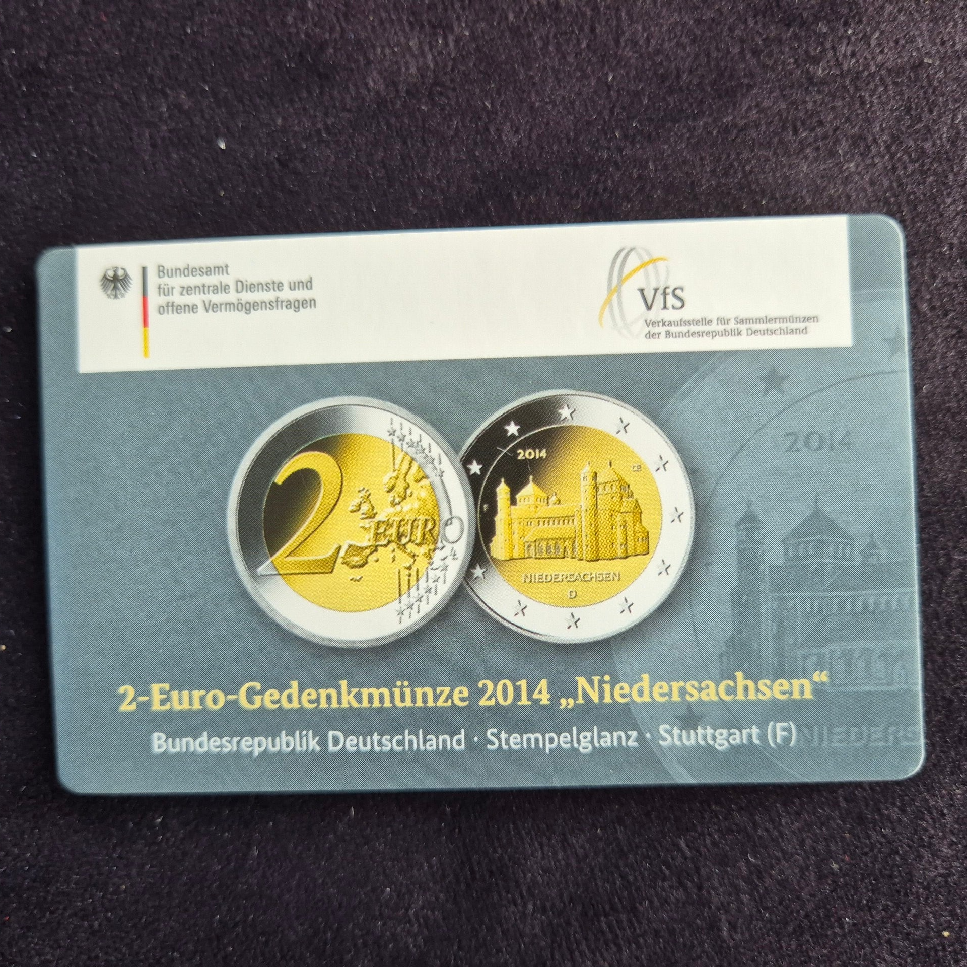 2 euro Duitsland 2014 Niedersachsen F coincard