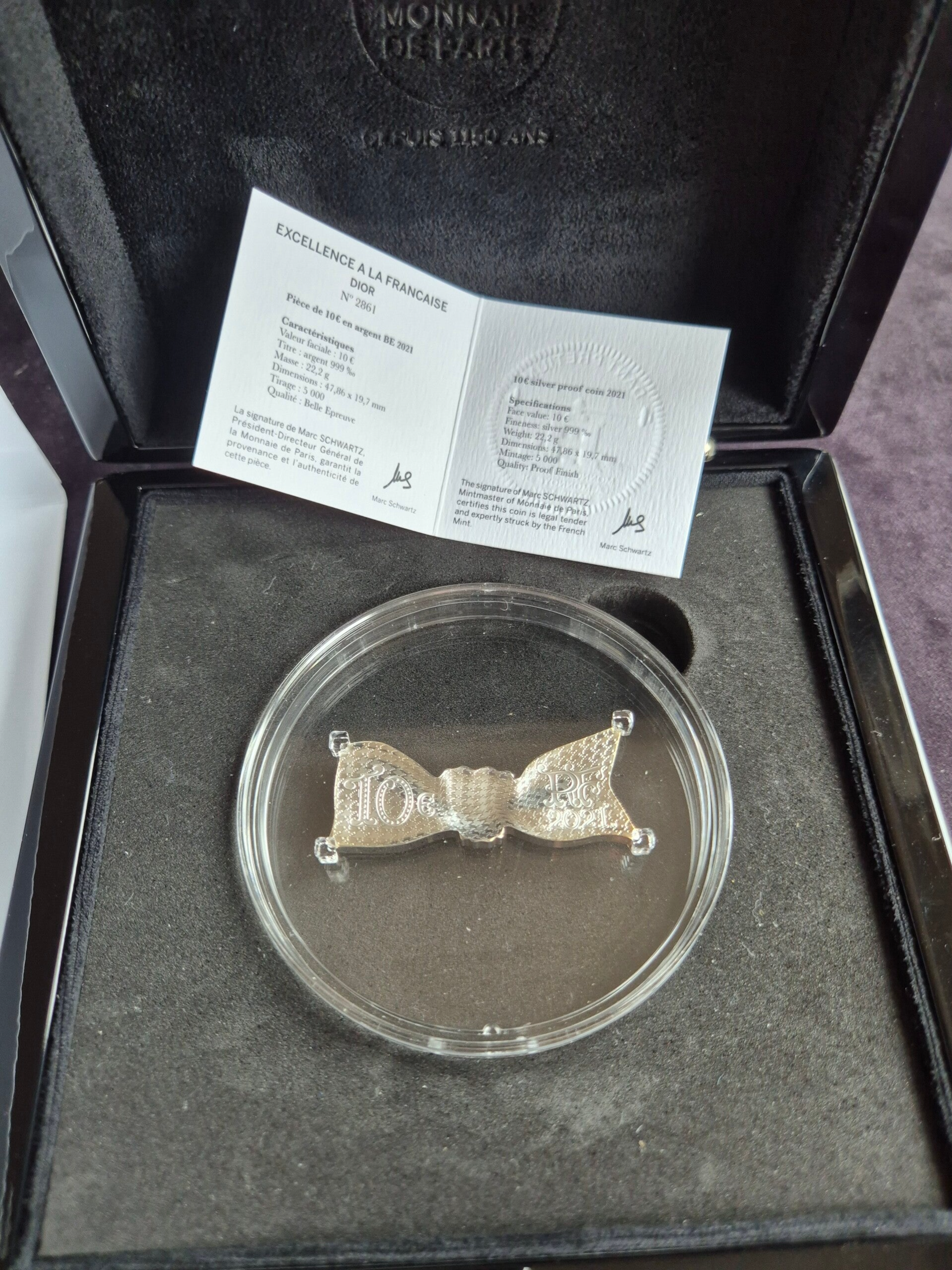 10 euro Frankrijk 2021 Franse Excellentie - Dior - Zilver PROOF