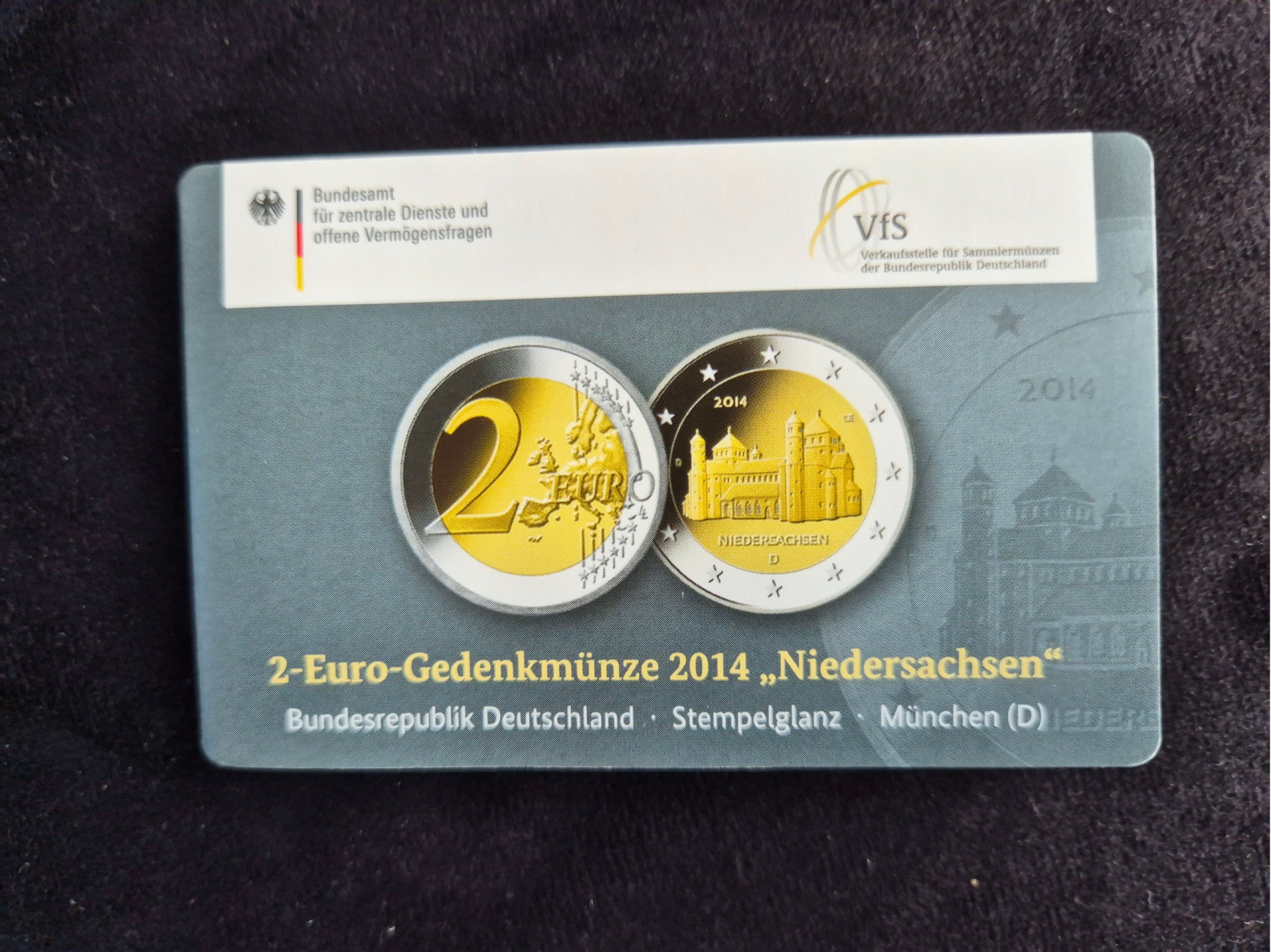2 euro Duitsland 2014 Niedersachsen D coincard