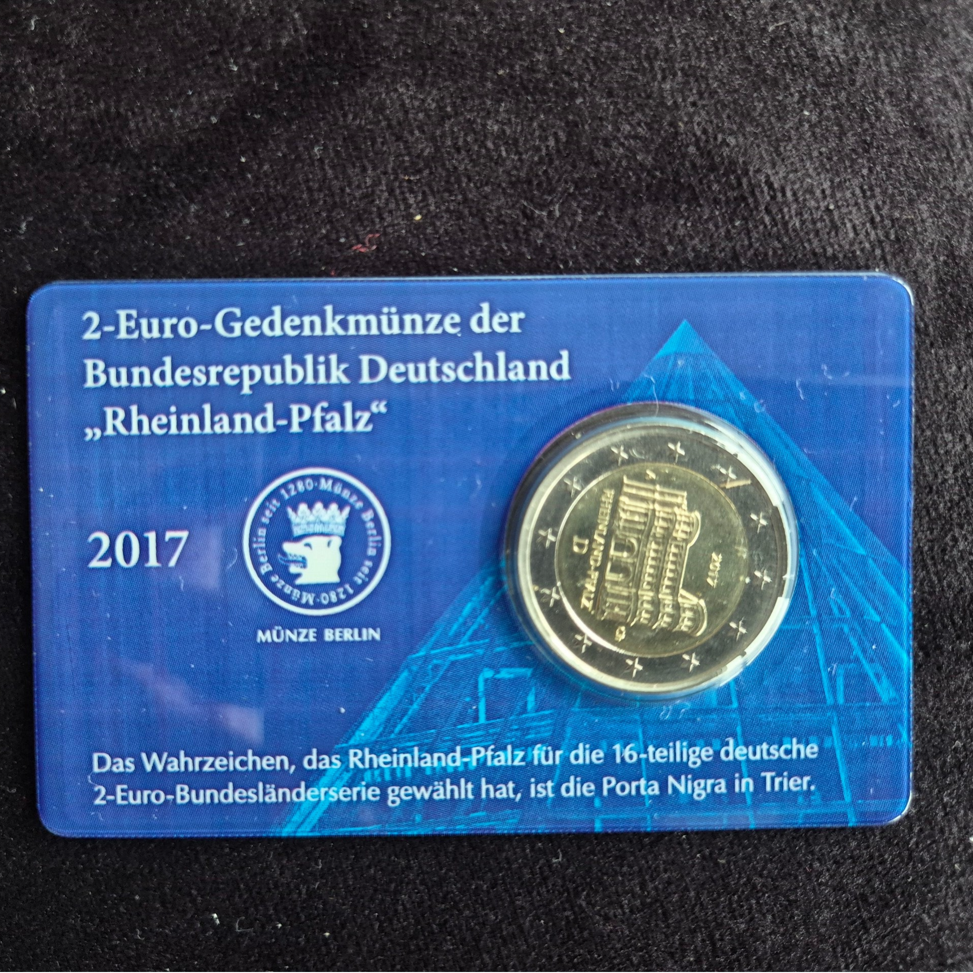 2 euro Duitsland 2017 Rheinland Pfalz - A in coincard