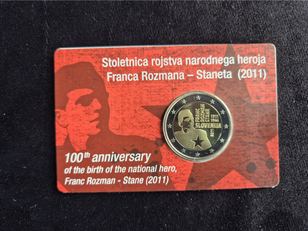 2 euro Slovenie 2011 Franc Rozman-Stane PROOF in coincard