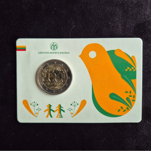 2 euro Litouwen 2018 Litouws zang- en dansfestival BU coincard - Groen/Oranje versie