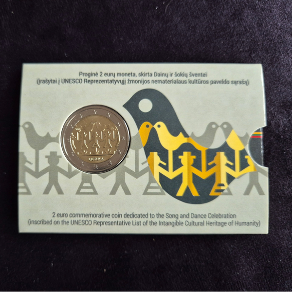 2 euro Litouwen 2018 Litouws zang- en dansfestival BU coincard - in hoesje