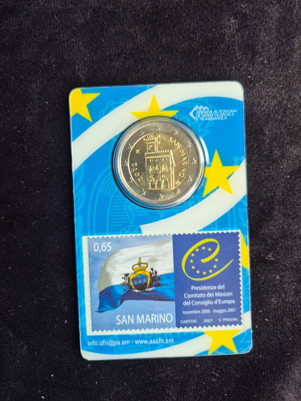2 euro San Marino 2012 met postzegel in coincard