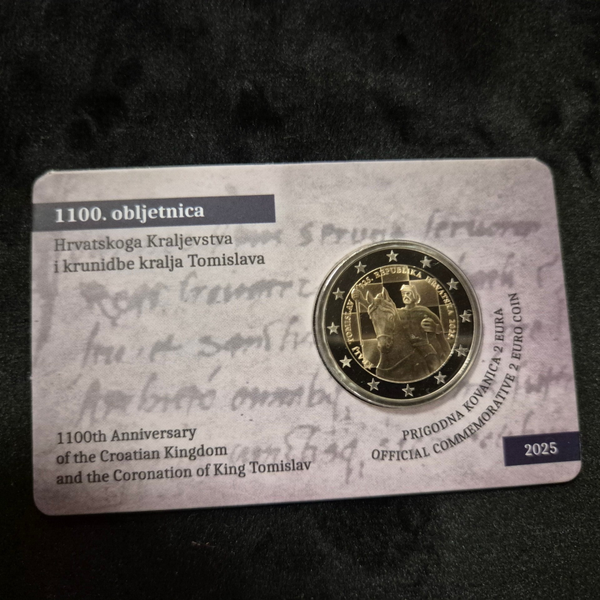 2 euro Kroatie 2025 1100 Jaar Koninkrijk Kroatië en kroning Tomislav PROOF in coincard