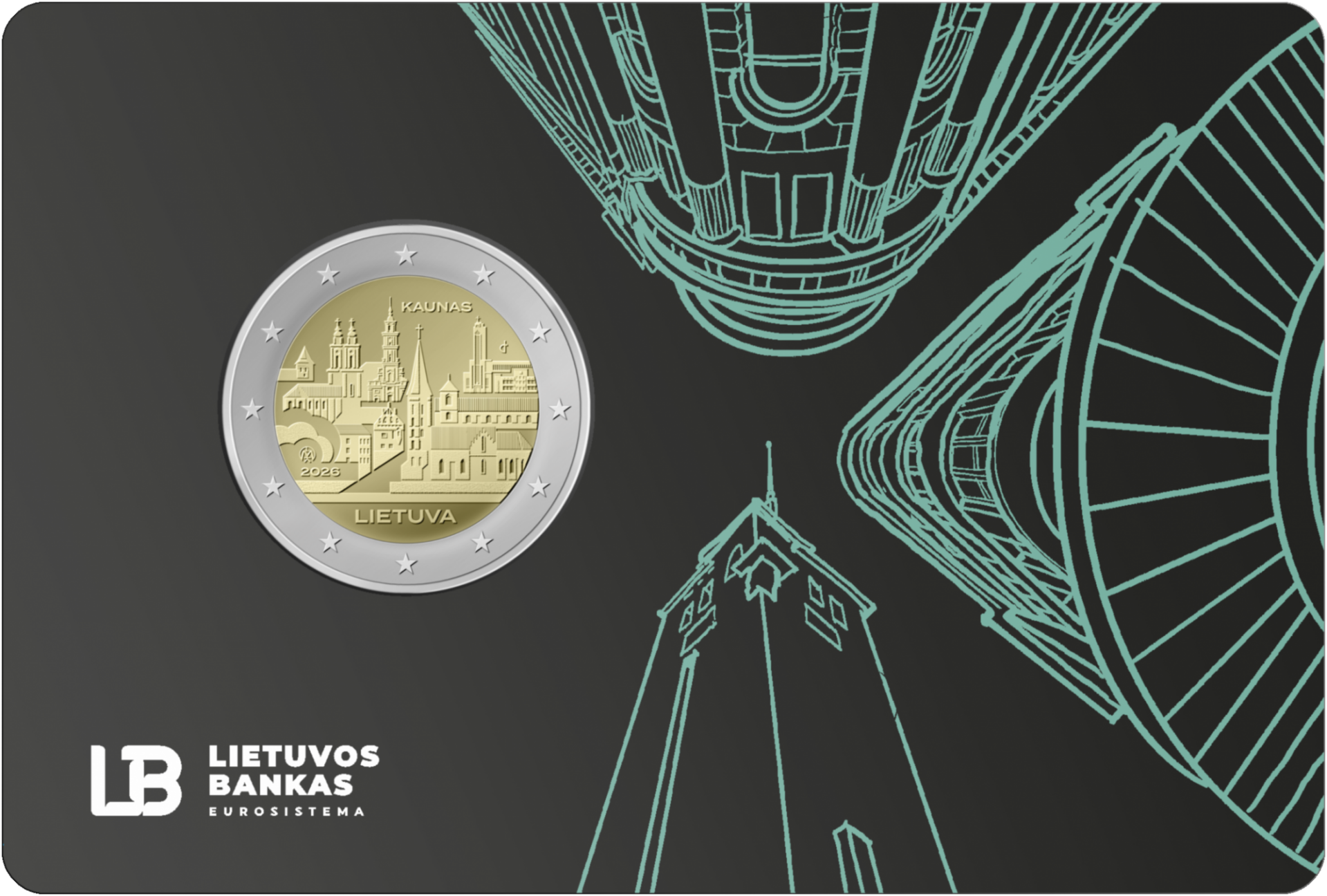 2 euro Litouwen 2026 Kaunas BU coincard