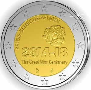 2 euro Belgie 2014 Einde eerste wereldoorlog UNC