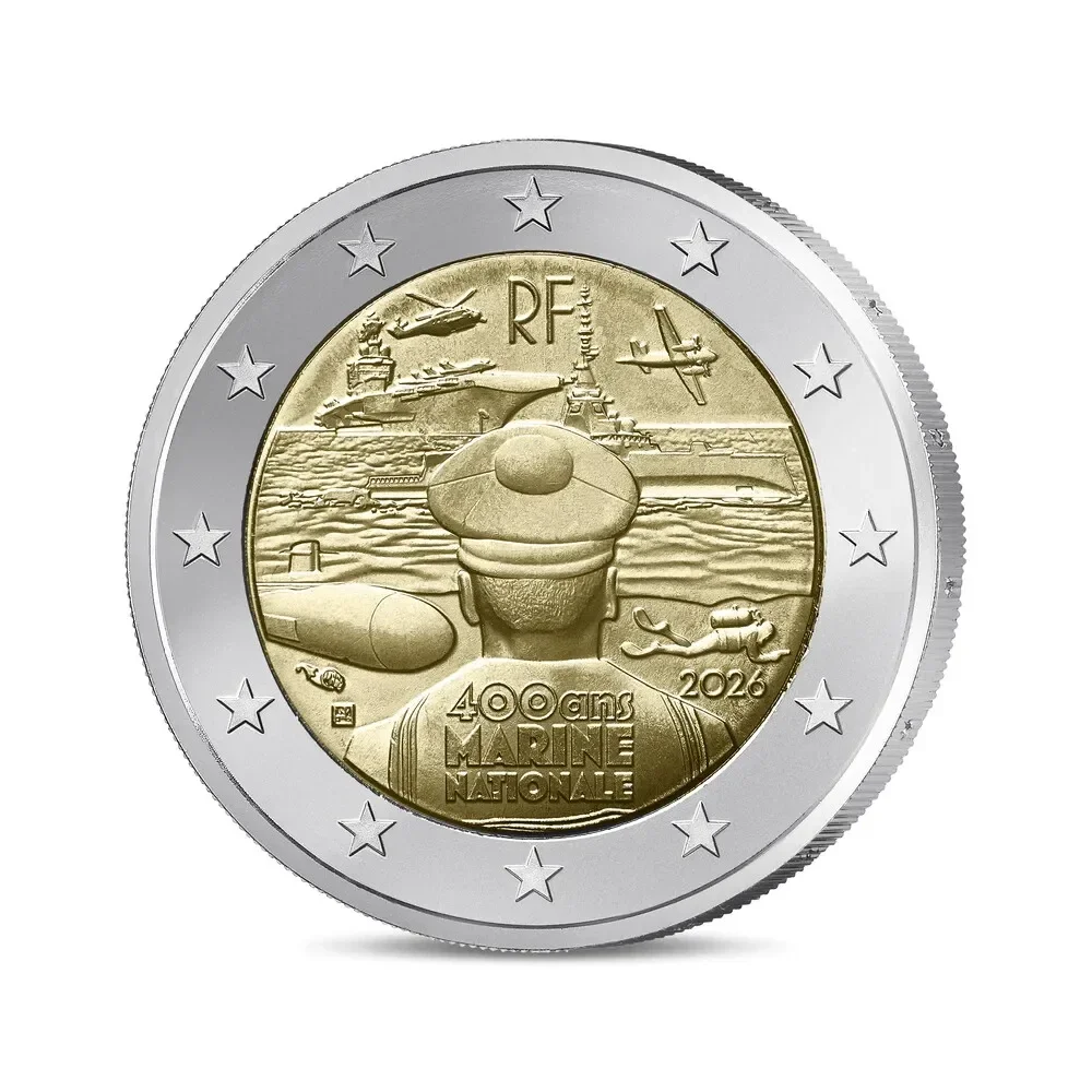 2 euro Frankrijk 2026 400 jaar Franse Marine FDC / UNC