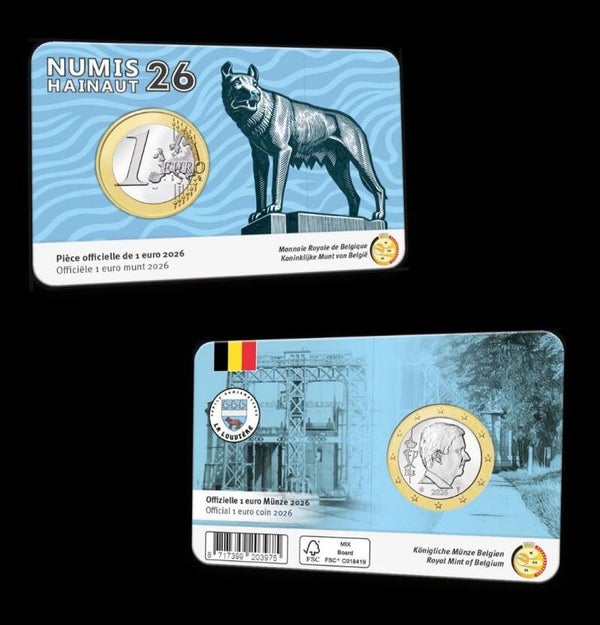Belgie 2026 1 euro NumisHainaut in coincard
