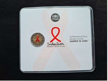 2 euro Frankrijk 2014 Aids (kleur) BU in blister