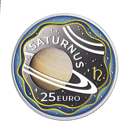 25 euro Luxemburg 2026 Saturnus - Zonnestelsel. Saturnus (deel 2/6) Zilver PROOF