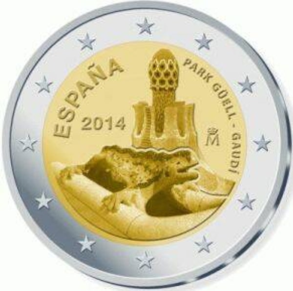 2 euro Spanje 2014 Gaudi UNC