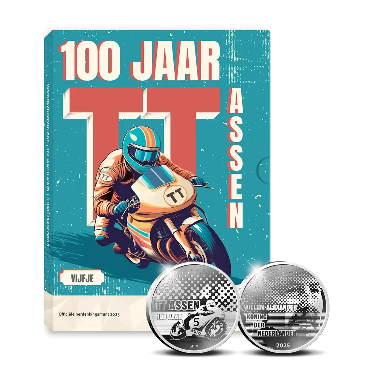 5 euro Nederland 2025 100 jaar TT assen Vijfje Zilver PROOF