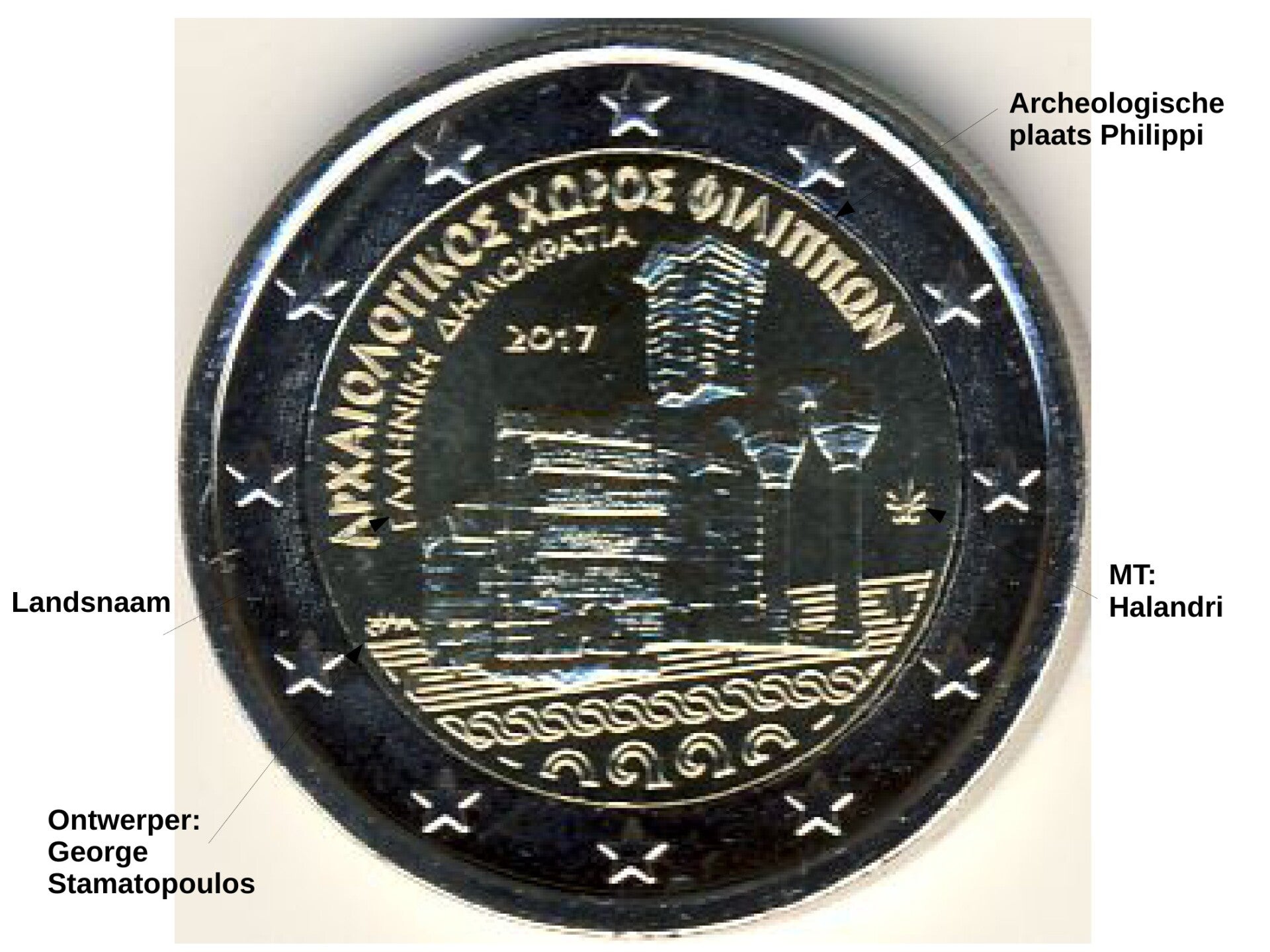 2 euro Griekenland 2017 Archeologische site van Phillipi UNC