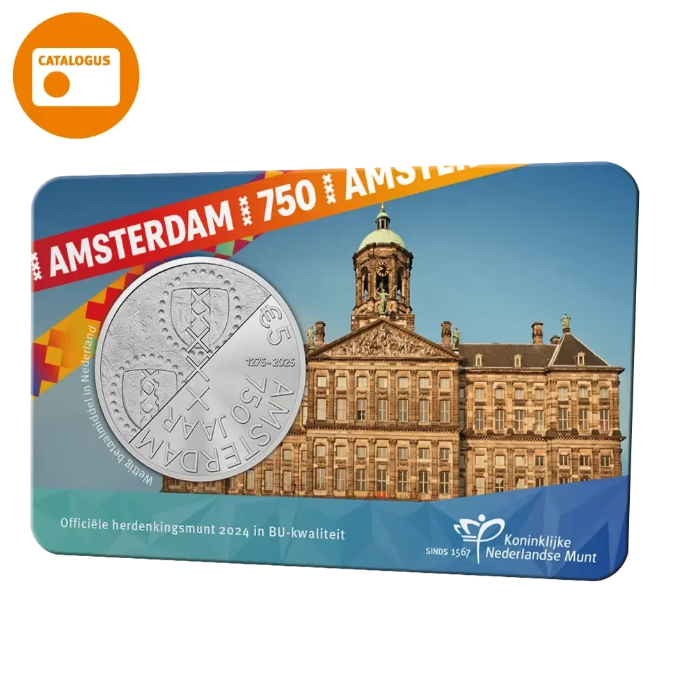 5 euro Nederland 2024 750 jaar Amsterdam Vijfje BU in coincard