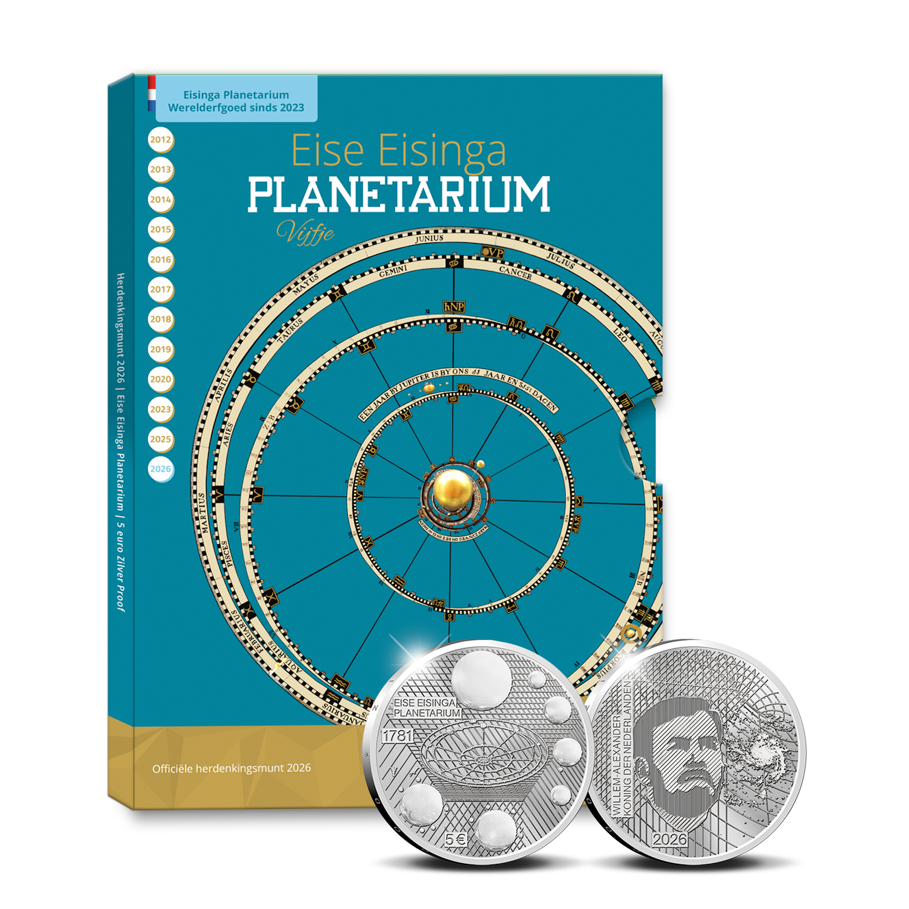 5 euro Nederland 2026 Eise Eisinga Planetarium Vijfje Zilver PROOF