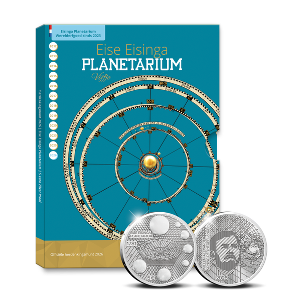 5 euro Nederland 2026 Eise Eisinga Planetarium Vijfje Zilver PROOF