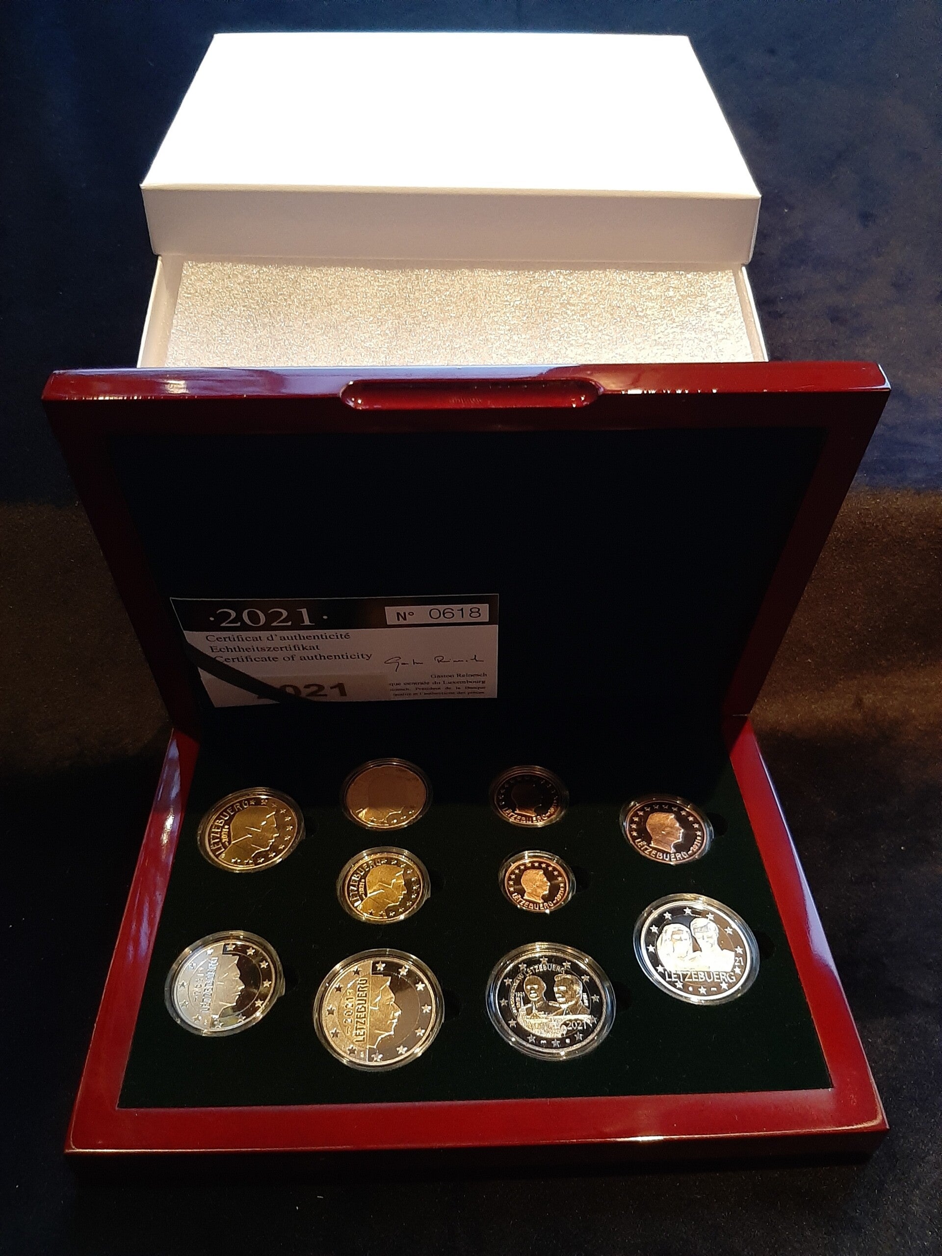 PROOF set Luxemburg 2021 munttekens servaasbrug en leeuw
