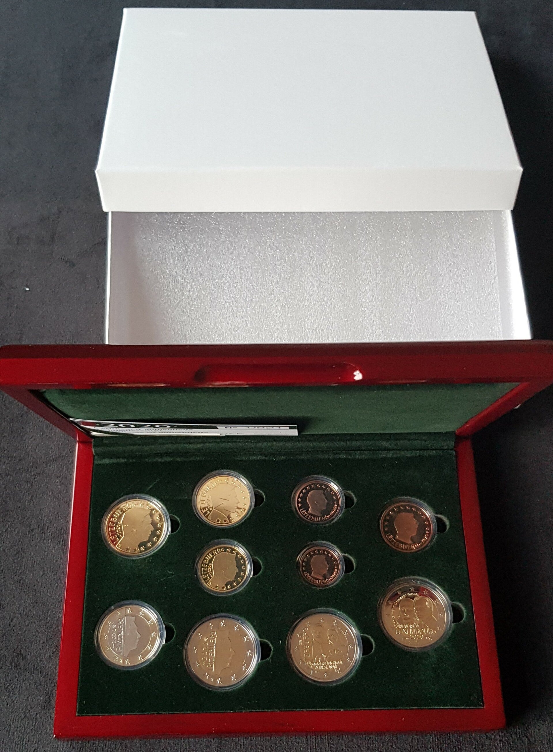 PROOF set Luxemburg 2020 munttekens servaasbrug en leeuw