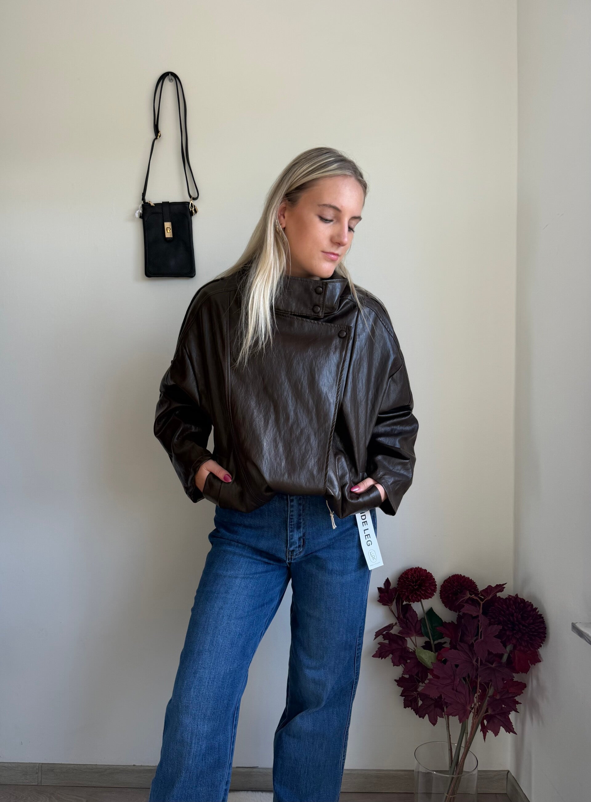 DARK BROWN MONROE LEATHER JACKET