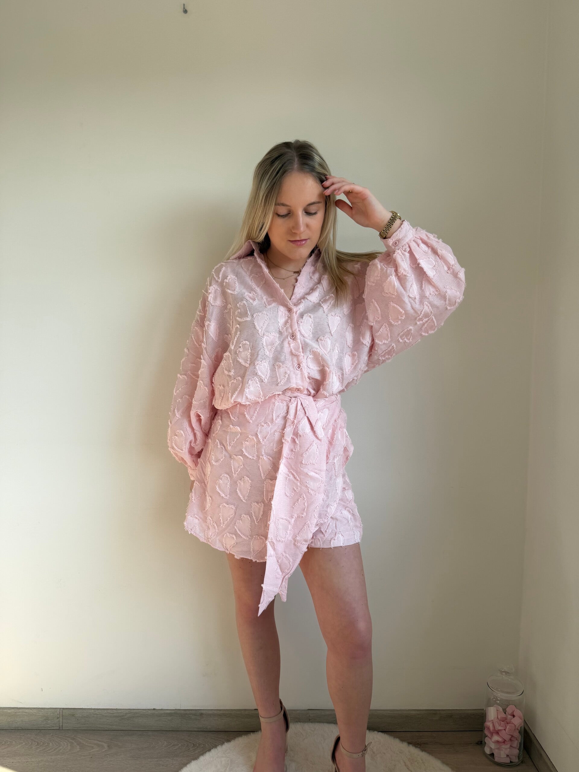 PINK DETAIL FURR FLORE BLOUSE