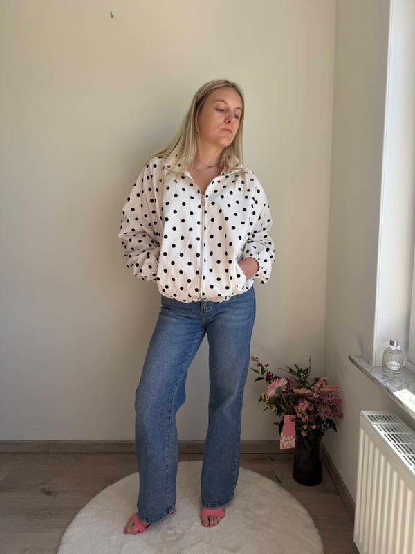 WHITE SUNNY DOT OLIVIA JACKET