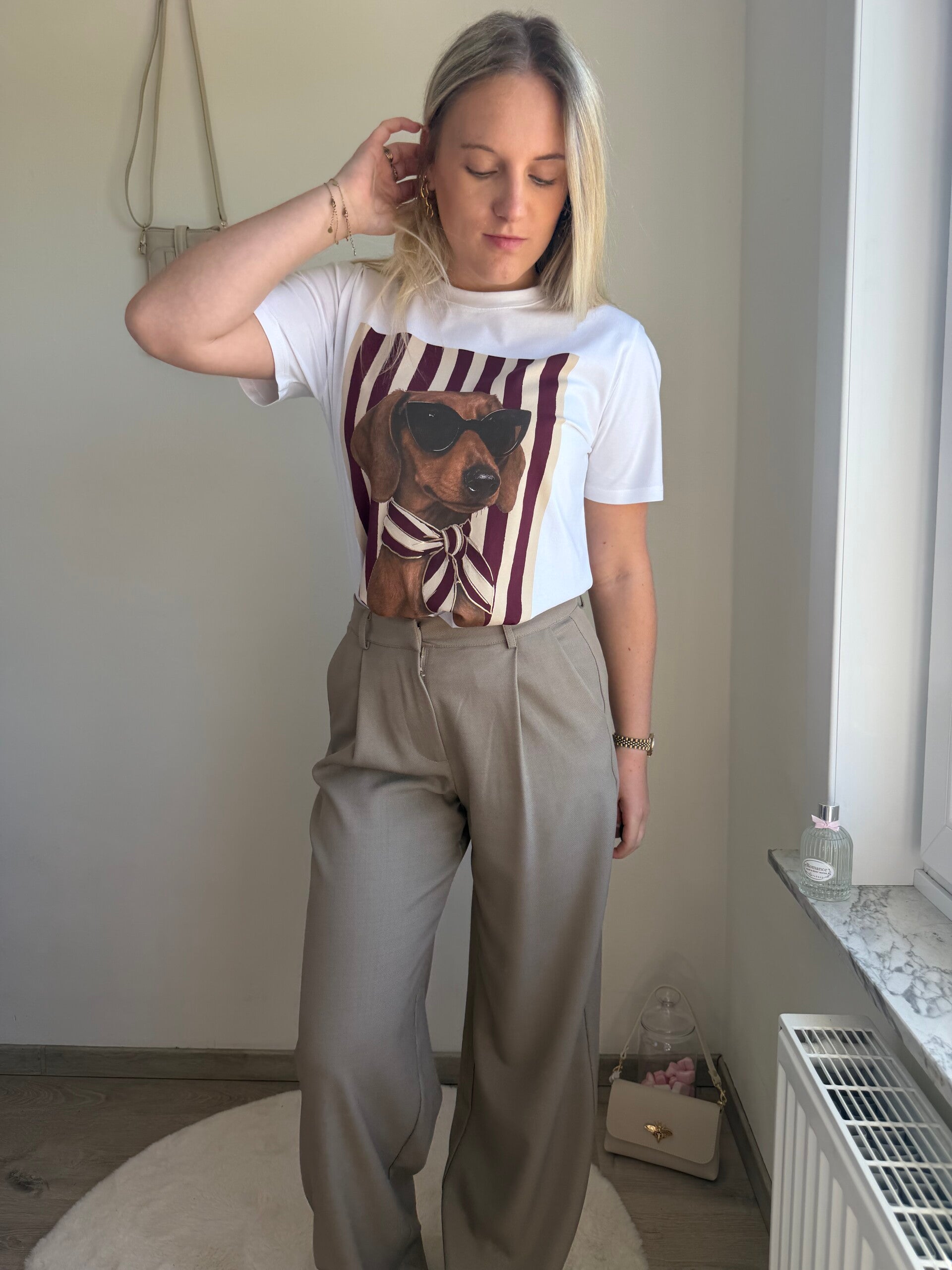 BEIGE DETAILLED TECKLE TSHIRT
