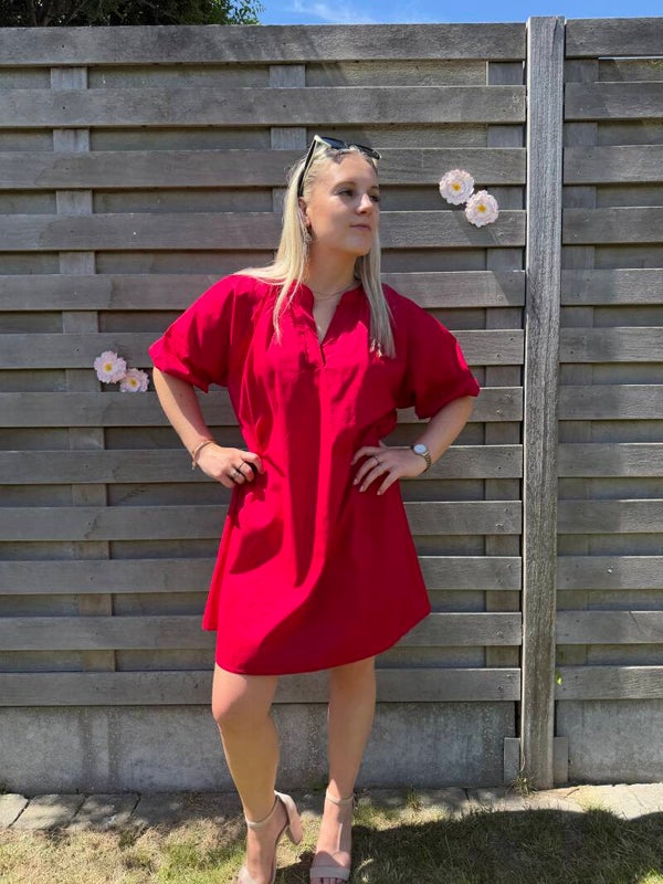 RED BESS BUTTERFLY DRESS