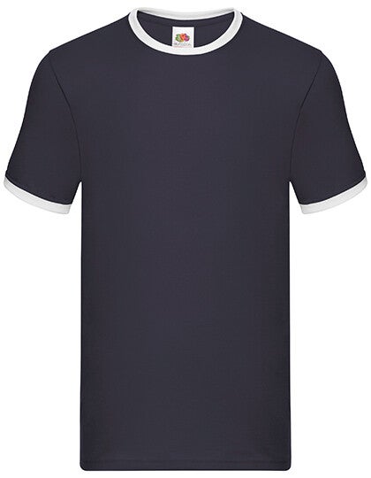 Ringer Tee Navy Fruit of the Loom