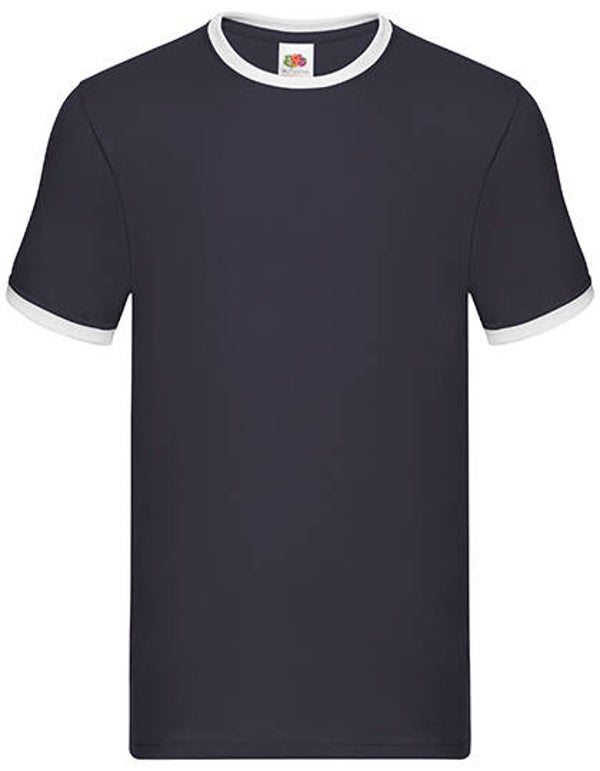 Ringer Tee Navy Fruit of the Loom
