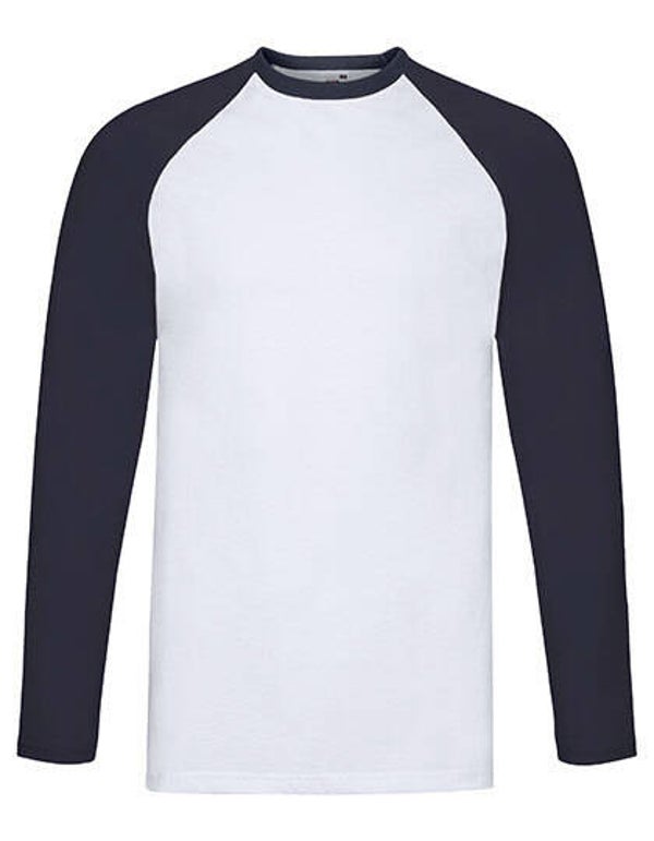 Baseball longsleeve Navy Fruit of the Loom