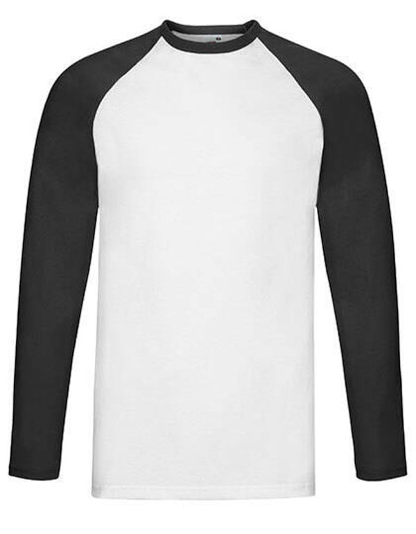 Baseball longsleeve black Fruit of the Loom