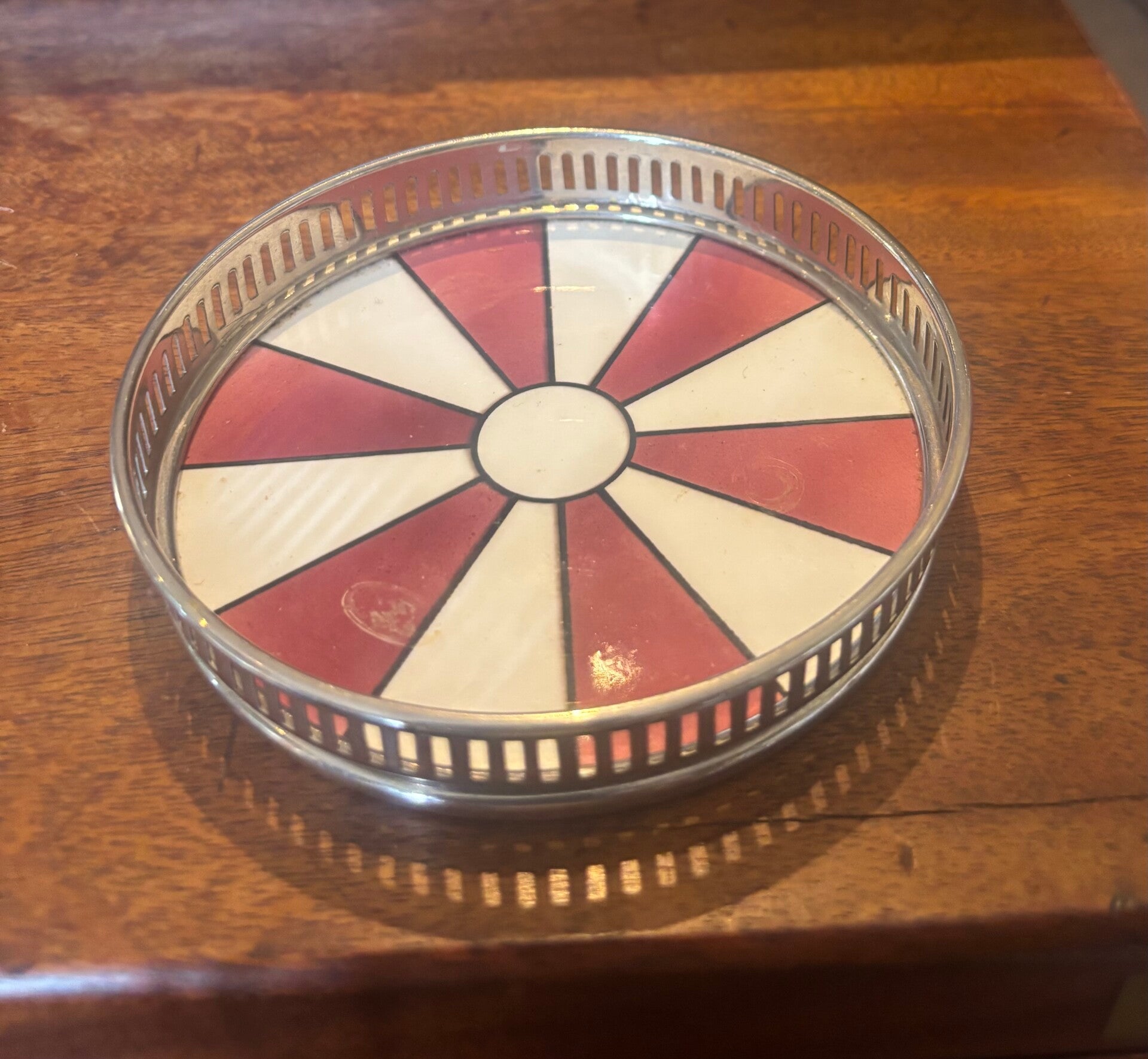 Vintage German Art Deco Silver Plated Wine Bottle Coaster
