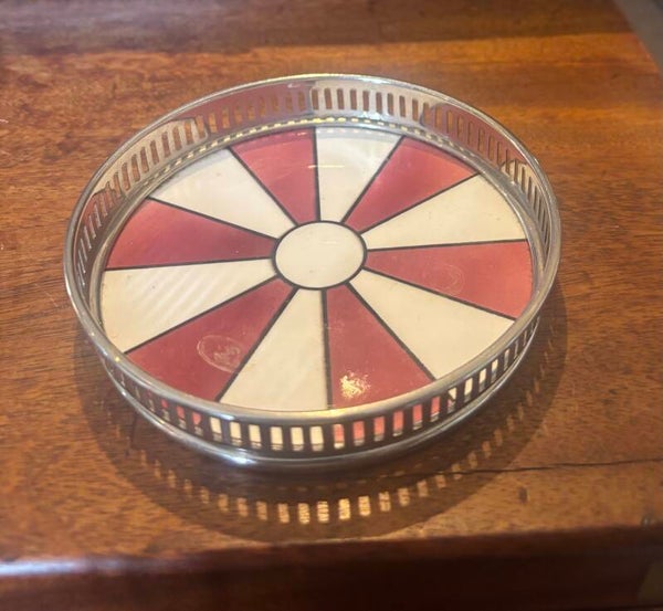 Vintage German Art Deco Silver Plated Wine Bottle Coaster