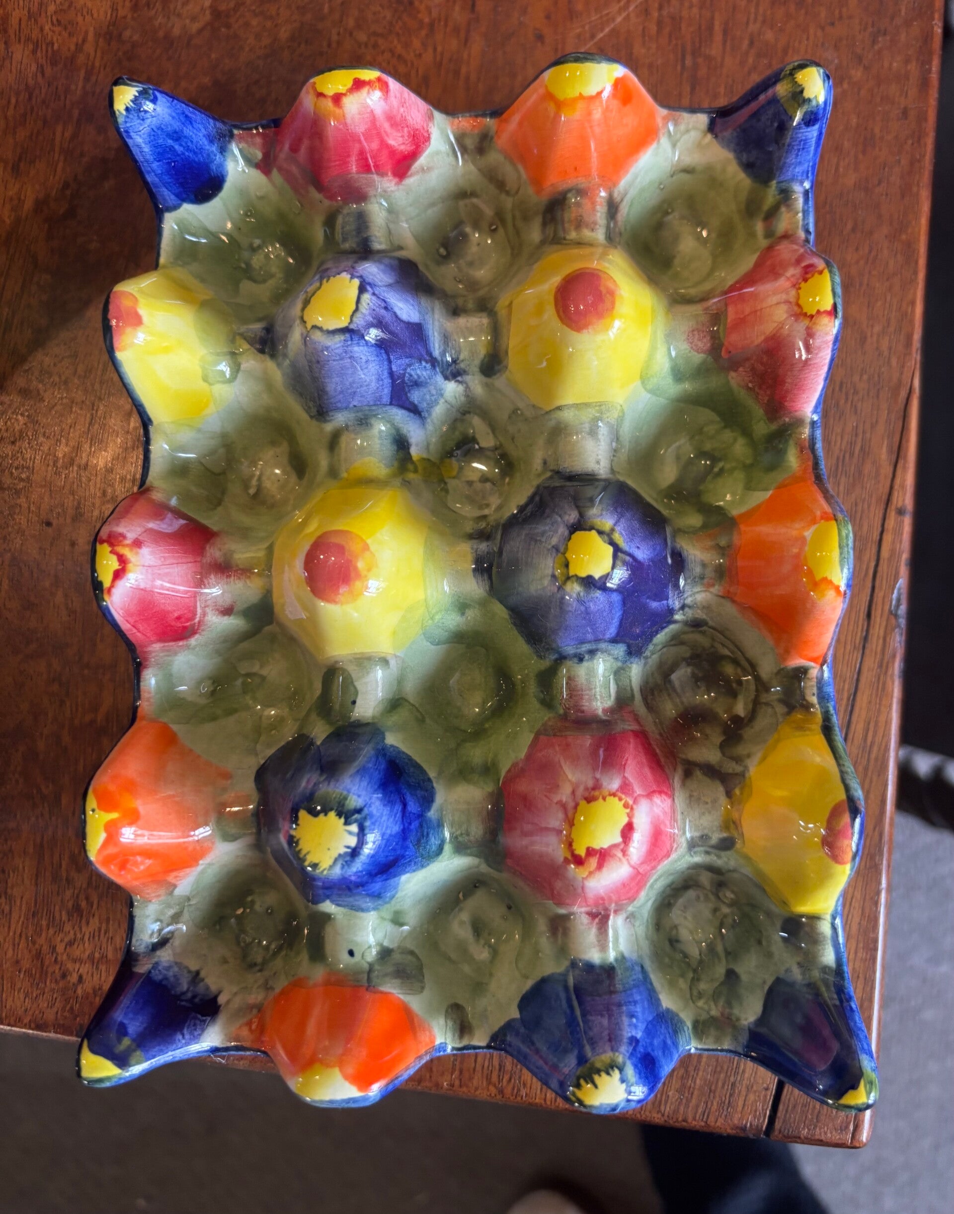 Vintage Hand Painted Porcelain Egg Holder