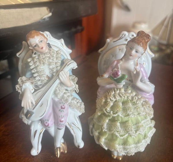 Vintage Porcelain Laced Figurines