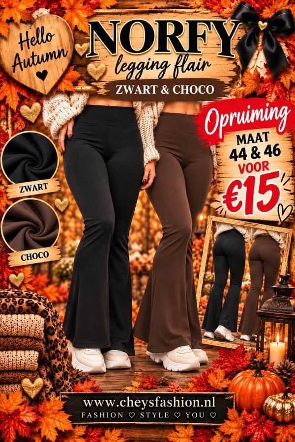 ACTIE NORFY FLAIR ZWART EN CHOCO €15