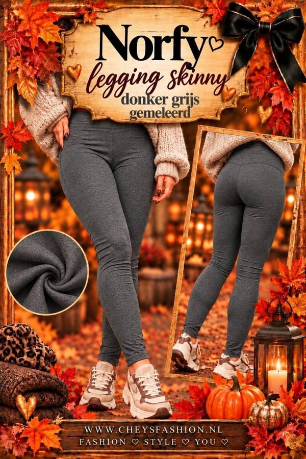 Norfy legging skinny donkergrijs