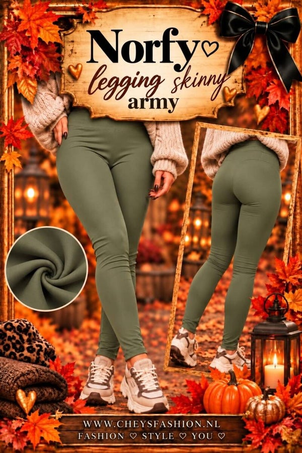 Norfy legging skinny army