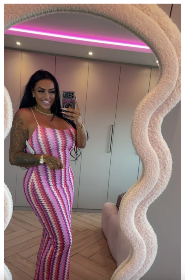 Zigzag jurk roze op = op