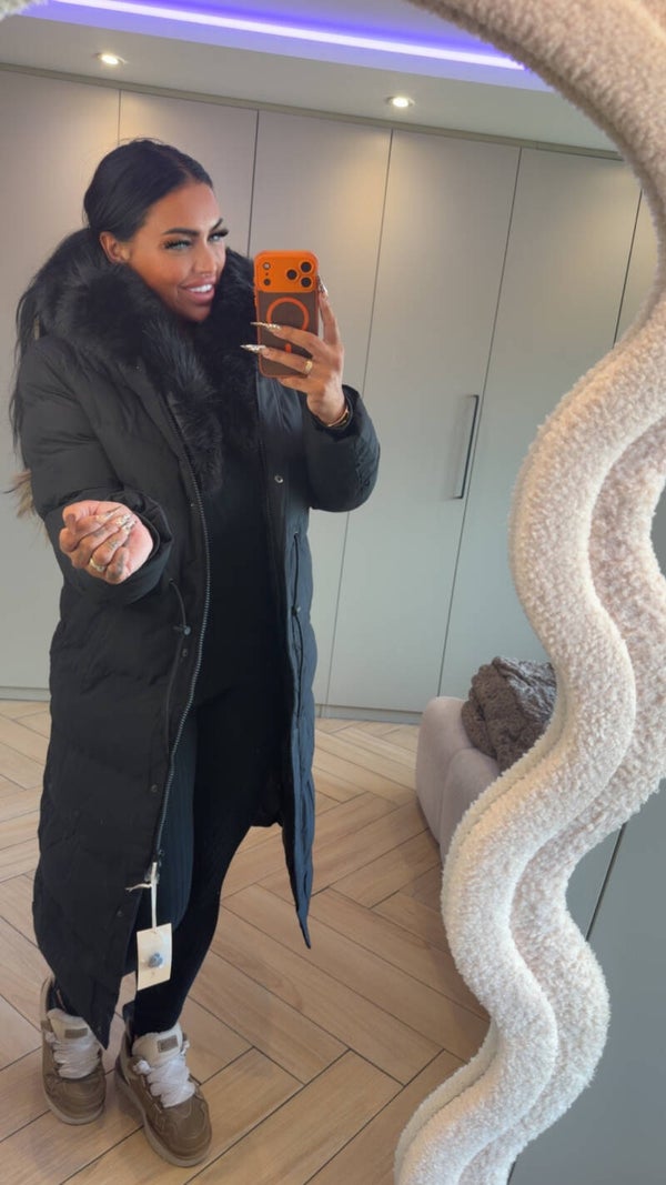 Luxe winter jas zwart in maten