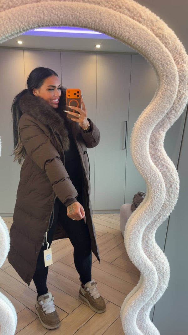 Luxe winter jas choco in maten